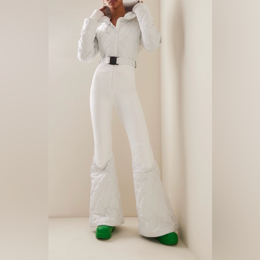 Ienki Ienki Stardust Technical White Nylon Ski Suit with Belt